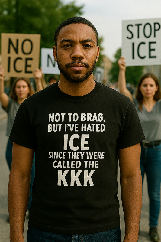 Anti-ICE Shirt – “KKK Comparison” Protest Tee – Dark Humor Political Statement Shirt