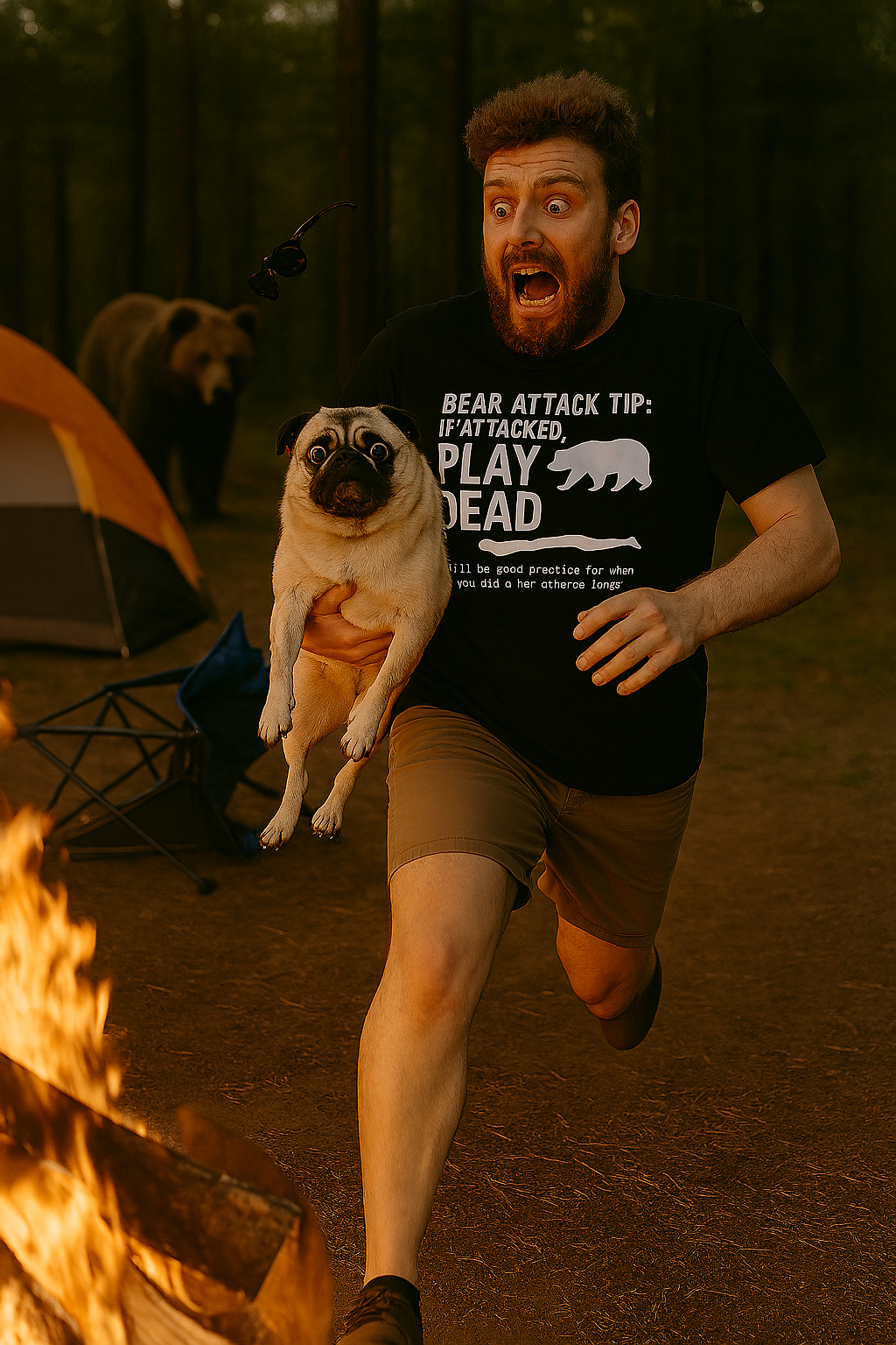 Bear Attack Tip Graphic Tee – Funny Camping Shirt