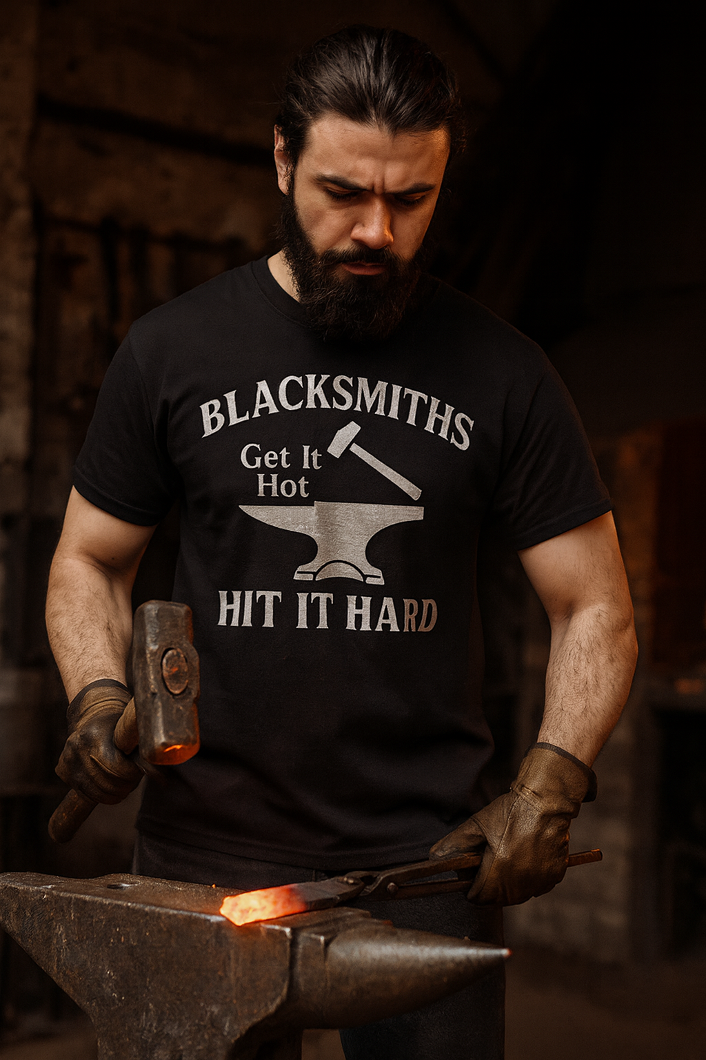 Blacksmiths get it hot and hit it hard t-shirt