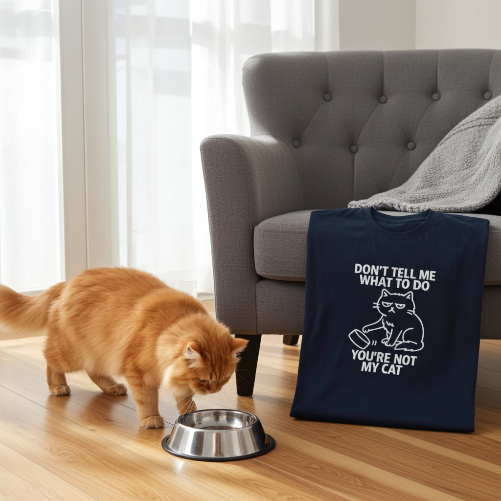 Funny Cat Attitude T-Shirt – “Don’t Tell Me What to Do, You’re Not My Cat” – Pet Humor Tee – Cat Lover Gift