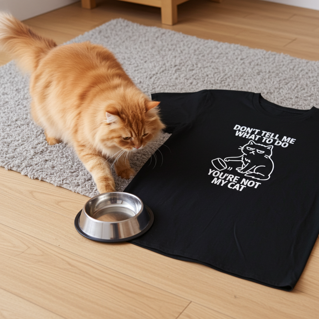 Funny Cat Attitude T-Shirt – “Don’t Tell Me What to Do, You’re Not My Cat” – Pet Humor Tee – Cat Lover Gift