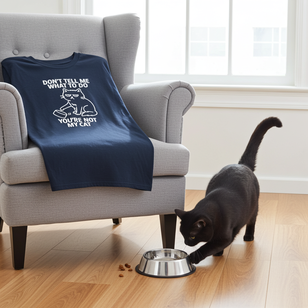 Funny Cat Attitude T-Shirt – “Don’t Tell Me What to Do, You’re Not My Cat” – Pet Humor Tee – Cat Lover Gift