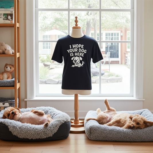 I Hope Your Dog Is Here Funny Dog Lover T-Shirt – Unisex Black Graphic Tee