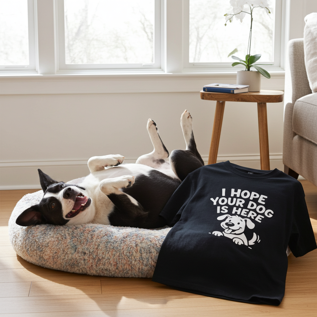 I Hope Your Dog Is Here Funny Dog Lover T-Shirt – Unisex Black Graphic Tee