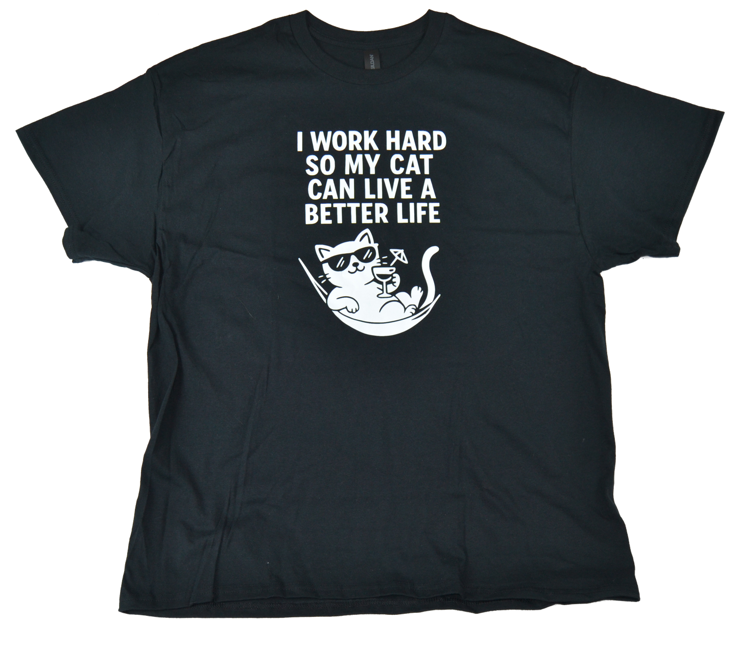 I work hard so my cat can live a better life