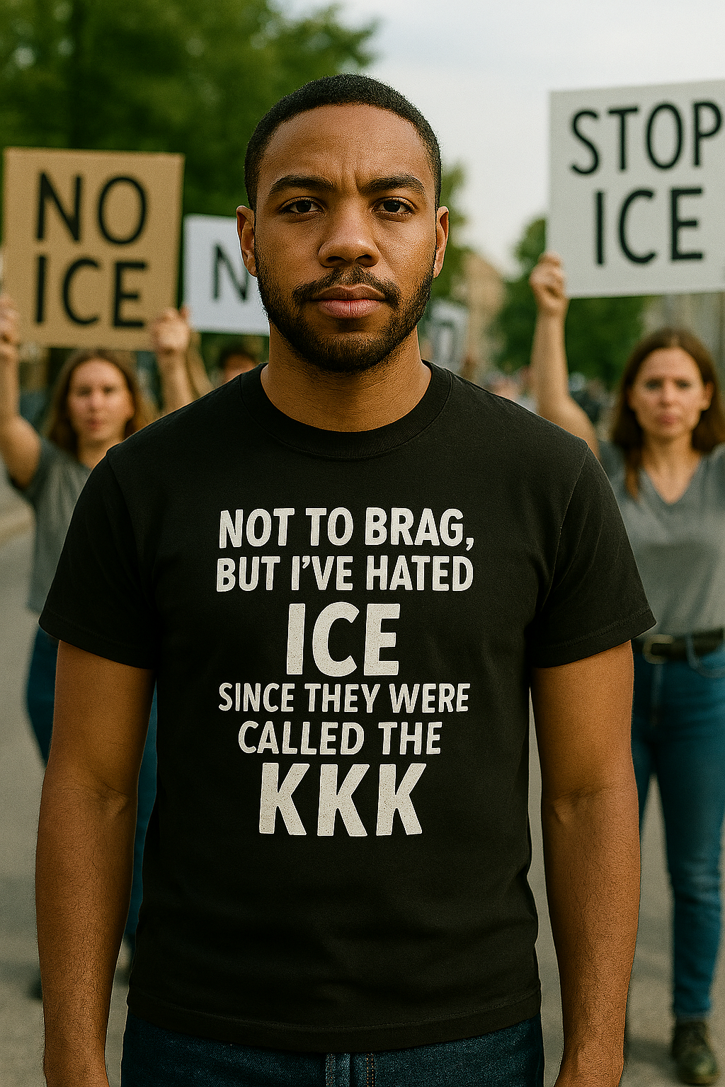 Anti-ICE Shirt – “KKK Comparison” Protest Tee – Dark Humor Political Statement Shirt