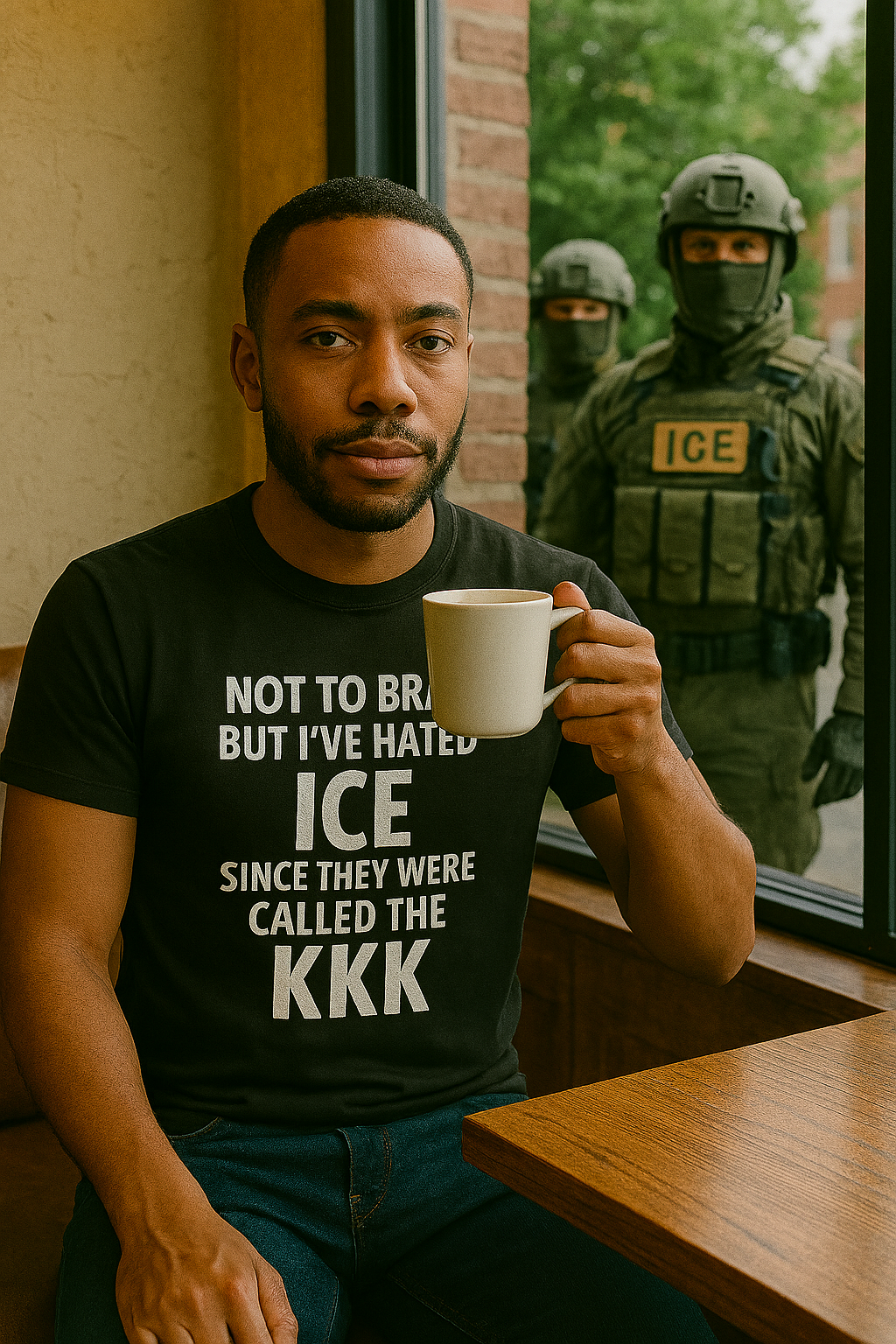 Anti-ICE Shirt – “KKK Comparison” Protest Tee – Dark Humor Political Statement Shirt