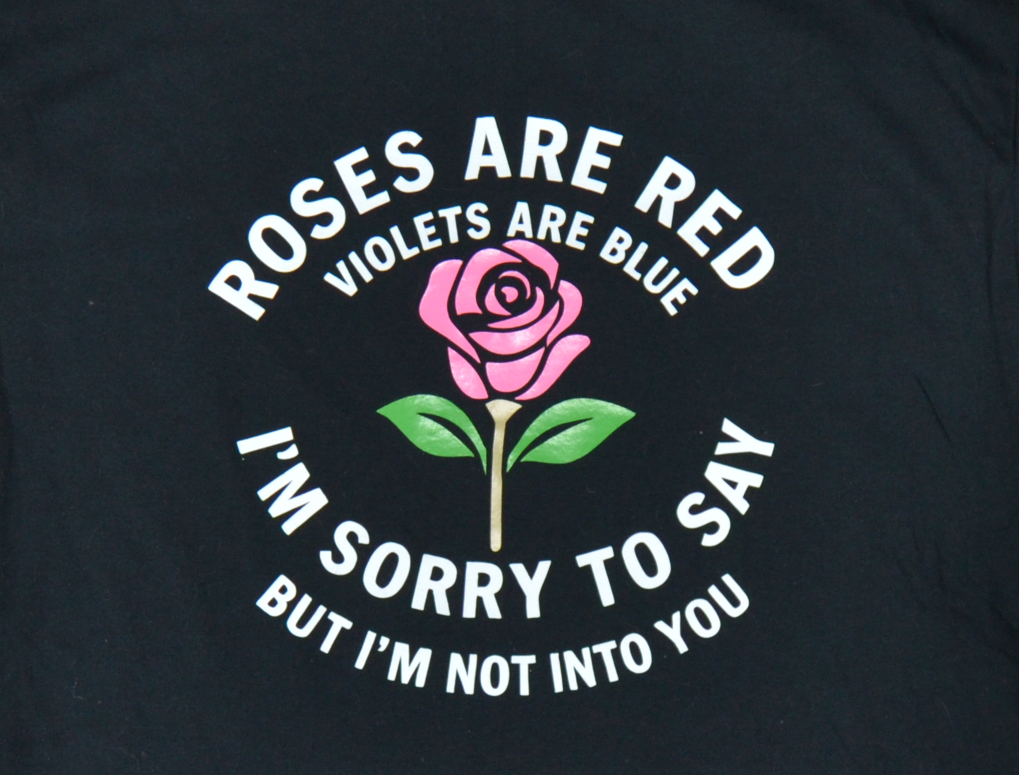 Roses are red, violets are blue, I'm sorry to say, but I'm not into you