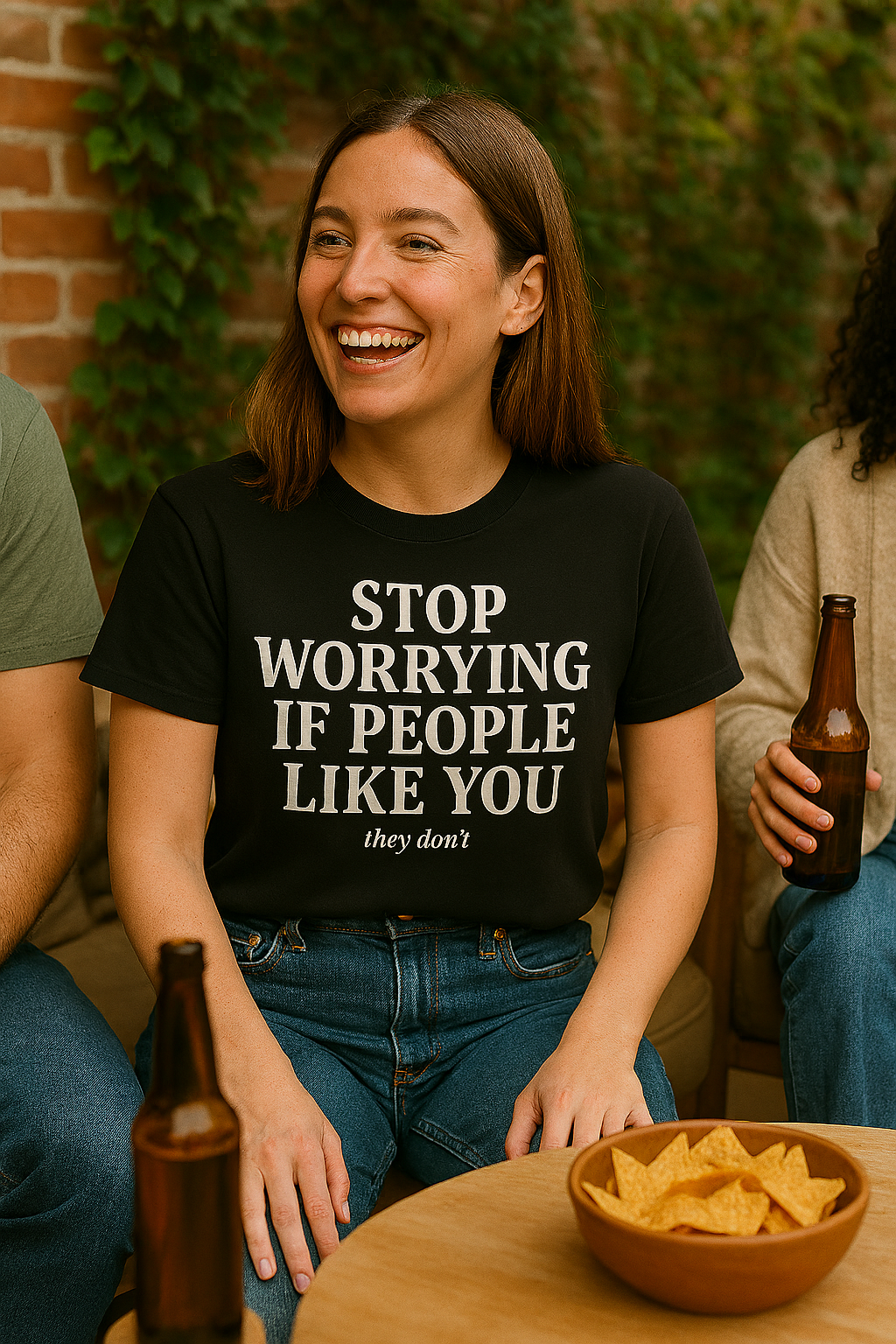 STOP WORRYING IF PEOPLE LIKE YOU – Dark Humor Graphic Tee