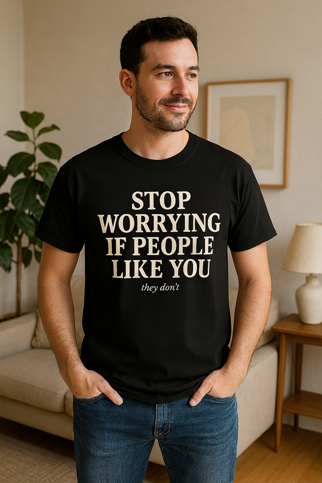 STOP WORRYING IF PEOPLE LIKE YOU – Dark Humor Graphic Tee